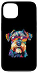 Coque pour iPhone 13 Mini Schnauzer Lover portant des lunettes de soleil drôle Mini Schnauzer