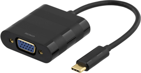 Deltaco USB-C till VGA adapter, svart