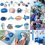 24pcs Turtle Seahorse Ocean Animal Hanging Ornament Sea Life Decor  Sand Beach