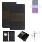 Phone Case + earphones for Lenovo Legion Phone Duel 2 Wallet Cover Bookstyle pro