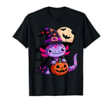 Scary Halloween Axolotl Witch Hat Costume Spooky Season T-Shirt