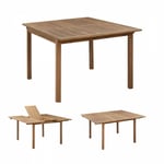 Sans Marque - Table de jardin carré extensible 8 personnes - Acacia - Dimensions : 100/140 x 140 x 75 cm