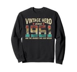 Vintage Hero Born 1961 The Journey Has Just Begun Birthday Sweatshirt