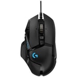 Logitech G502 Lightspeed, 16000 dpi, ställbar vikt, 11 programmerbara knappar, HERO-sensor, Lightsync RGB