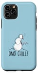 Coque pour iPhone 11 Pro OMG CHILL! Bonhomme de neige amusant La Reine des neiges Pipi d'hiver