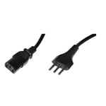 Nilox 2.0m CEI 23-16/VII - IEC C13 M/F Noir 2 m Prise d'alimentation type L Cou