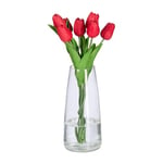 Relaxdays Grand Vase décoratif, pour Vos Fleurs, en Verre, Dimensions H x D : 21,5 x 10 cm, Transparent