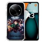 Cokitec Coque Renforcée pour Xiaomi Redmi A3 Manga Demon Slayer Noir