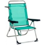 Alco - Chaise haute de plage Lit avec poign�e Aluminium/Fibreline Bleu verd�tre 671Alf-0030