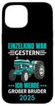 Coque pour iPhone 15 Einzelkind War Gestern Ich Werde Großer Bruder 2025 Tracteur