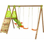 Balançoire en bois poutre métal 2,30 m Techwood Premium churro - 6 enfants