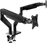 Support Écran Double Pc Moniteur Pour Ecrans 24¿35""(61¿88,9Cm),Vesa 75 & 100Mm Hauteur Réglable Inclinaison Pivot Et Rotation,Bras Articulé Ergonomique Ressort À Gaz Poids 2-15Kg(Mx900)