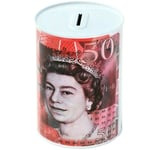 POUND NOTES £ Design Money Coin Box Tin Savings Printed BANKNOTE Kids GIFT Cash Small Medium Large Piggy Bank Adults Charity £5, £10, £20, £50 Multicolour UK FREE P&P (£50 , SMALL (10.2cm x 15cm)