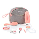 Babymoov Trousse de Soin Bébé - Dès la naissance - Grand Format - Kit Complet 9 Accessoires dont Brosse à Cheveux, Thermomètre digital, Thermomètre de bain, Coupe Ongles - Garantie à vie, Pêche