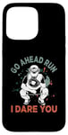 Coque pour iPhone 15 Pro Max Citation de l'attrape-baseball pour jeunes avec inscription Go Ahead Run I Dare You