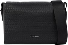 Calvin Klein Sac à Bandoulière Homme Vertical Lines Messenger Petit, Noir (Nano Mono Black), Taille Unique