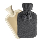 Knitted Hot Water Bottle & Cover Set