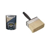 RONSEAL ULTIMATE DECKING PAINT CHARCOAL 5L & Essen 4.0" Block Brush