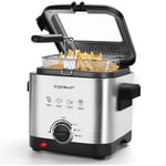 Aigostar - Fries - Friteuse compacte 1000W, capacité de 1,5L. Sans bpa, avec grande fenêtre et thermostat. En acier inoxydable de type 304. Design