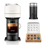 Nespresso Vertuo Next Automatic Pod Coffee Machine with Milk Frother for Americano, Cappuccino and Latte by Magimix in White