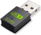 Carte WiFi pour Pc - Clé WiFi pour Pc 2.4g/5g Hz Carte WiFi Dongle Bluetooth 5.0 Carte pour Portable Pc Windows 11/10/8/8,1/7/Xp, Mac 10.9-10,15