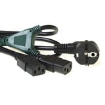 ACT Powercord AK5050 Câble répartiteur avec fiche CEE7/7 2 x C13 1 m