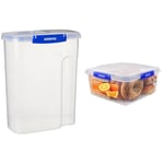 Sistema KLIP IT PLUS Cereal Storage Container | Airtight 4.2 Litre Food Pantry Storage Container & KLIP IT PLUS Food Storage Container | 5.5 L Square | Stackable & Airtight Fridge/Freezer