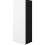 Armoire murale 1 porte Meuble de Rangement suspendu 40x126x29cm 3 compartiments Modèle Luke V1 Noir et Blanc Finition brillante