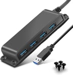 Usb A 3.0 À 4 Ports,Concentrateur De Données Usb Fixable Doking 3.0 Avec Câble De 3,3 Pieds /100 Cm Pour Surface Pro Avec Port Usb A,Surface Laptop,Go,Imac,Xps,Ordinateur Portable,Usb Disk