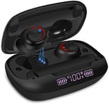 Ceppekyy Wireless Headphones, Bluetooth Earphones CVC 8.0 Noise Cancellation HD HiFi Stereo Bluetooth Headphones in Ear IPX8 Waterproof True Wireless Earbuds with Dual-Mic