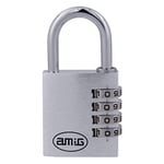 Amig - Cadenas de sécurité : Avec combinaison digitale : Code numérique : Sans clé : Aluminium : Couleur gris : Pour casiers de gymnastique, valises, sacs à dos, bagages : Largeur : 35 mm