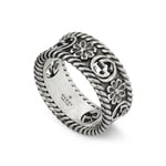 Gucci Interlocking Sterling Silver Motif Flower Ring D - L
