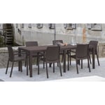 Table d'extérieur rectangulaire extensible - DMORA - Roma - Marron - 150x90h72 cm