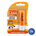 3x Delice Lip Balm Sun Protection Spf30 Made In Italy