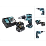 Dfs 452 rm Visseuse plaque de plâtre sans fil 18 v Brushless + 2x batterie 4,0 Ah + kit chargeur - Makita