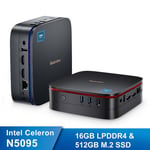 Mini PC Blackview MP60 Intel Celeron N5095 2.9GHz,Windows 11 Pro,16Go LPDDR4/512Go SSD Mini Ordinateur de bureau,Wi-Fi 2.4G+5G Noir