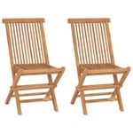 "Top" Chaises pliables de jardin JILI - Fauteuil d'extérieur 2 pcs Bois de teck solide,11,5 Kg