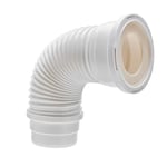 Wirquin RWC1099 Pipe wc Soupless flexible, courte ajustement 240 à 380 mm, à coller pour évacuation toilette, blanc