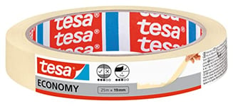 tesa Masking Tape Universal EcoLogo - Painters Tape, 4 Days Residue-Free Removal, Without Solvent - Narrow, 50 m x 19 mm