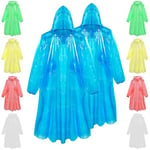 CityComfort Poncho Pluie Imperméable Femme, Poncho Jetable Transparent Adultes - Multipack (Multicolore - Lot de 10)