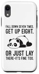 Coque pour iPhone XR Fall Down Seven Times, Get Up Eight - Humour amusant Lazy Panda