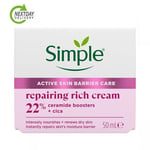 Simple Repairing Rich Face Cream facial moisturiser with 22%ceramide boosters