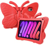 Trolsk 3D Butterfly Shockproof Cover (iPad mini 7/6) - Rød