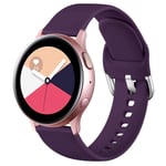 Wepro Strap Compatible With Samsung Galaxy Watch Active/Active 2, 20mm Soft Silicone Replacement Strap for Galaxy Watch Active 2 44mm/Galaxy Watch Active 40mm/Galaxy Watch 3 41mm, Small Plum
