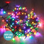 Skylantern - Guirlande Lumineuse 44M Intérieur et Extérieur 400 LEDs Multicolores - Guirlande Lumineuse Sapin Cable Noir avec 8 Modes et Télécommande