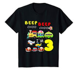 Youth I'm 3 Birthday Boy 3rd Birthday Trains Cars Airplanes T-Shirt