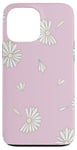 Coque pour iPhone 13 Pro Max Marguerites blanches sur fond rose pâle