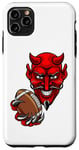 Coque pour iPhone 11 Pro Max Devil Cartoon Sports Team Mascotte Ballon de football américain