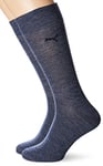 Puma Lot de 2 Paires de Chaussettes Classiques Type Business pour Homme Large Bleu - Bleu Jeans