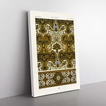 Big Box Art Ornate 17th Century Pattern by Albert Racinet Canvas Wall Art Print Ready to Hang Picture, 76 x 50 cm (30 x 20 Inch), White, Cream, Green, Blue